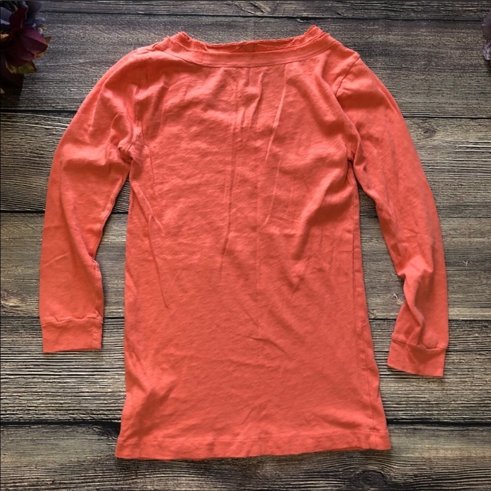 J Crew Factory long sleeve t-shirt peachy coral Sm - Picture 6 of 7